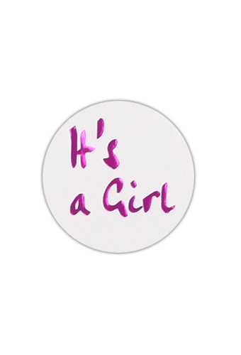 Etiketten Baby It's a Girl Roze 4cm 500stuks Etiketten Baby It's a Girl Roze 4cm 500stuks