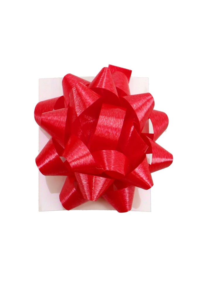 Mini Bows Strik Eco Gerecycled Rood Rond 35mm Met Plakker 100stuks