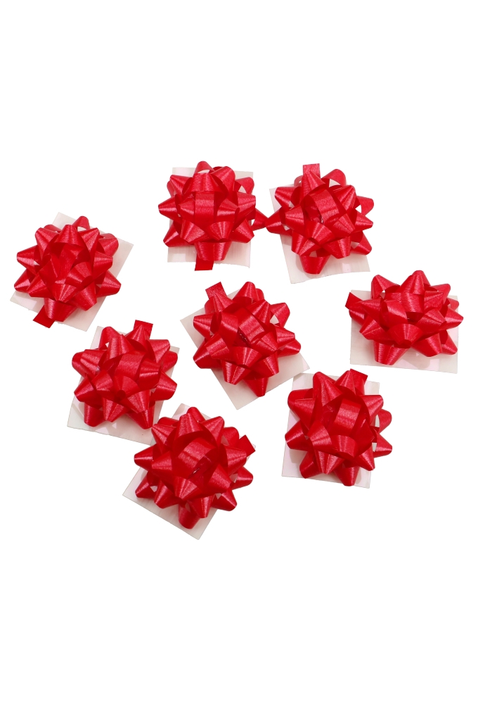 Mini Bows Strik Eco Gerecycled Rood Rond 35mm Met Plakker 100stuks