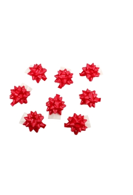 Mini Bows Strik Eco Gerecycled Rood Rond 50mm Met Plakker 100stuks