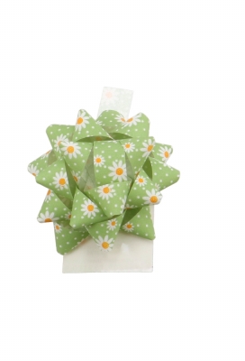 Mini Bows Strik Eco Gerecycled Groen Flower R50mm Met Plakker 50stuks