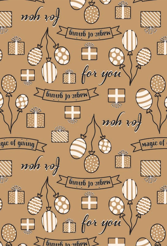 Geschenkpapier Kraft Bruin party balloons 30cm x 200meter