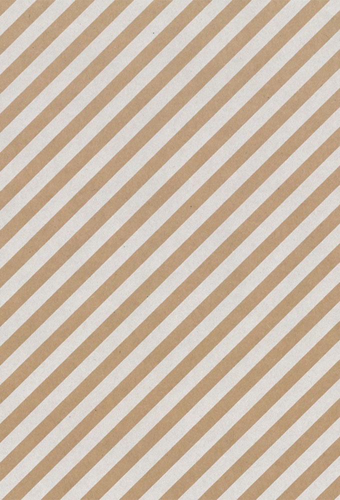 Geschenkpapier Brown kraft stripes white 30cm x 200meter