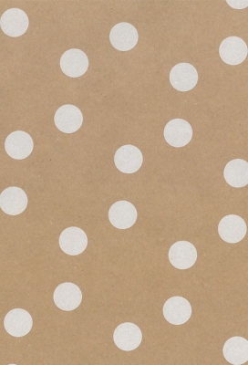 Geschenkpapier Brown kraft dots white 30cm x 200meter