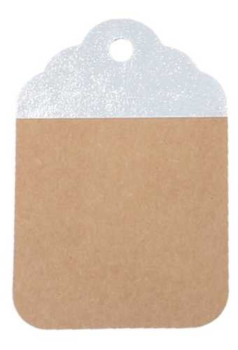 Kadokaartje Kraft & Zilver 8.5x5.5cm Naturel Blanco 50stuks