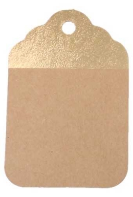 Kadokaartje Kraft & Goud 8.5x5.5cm Naturel Blanco 50stuks