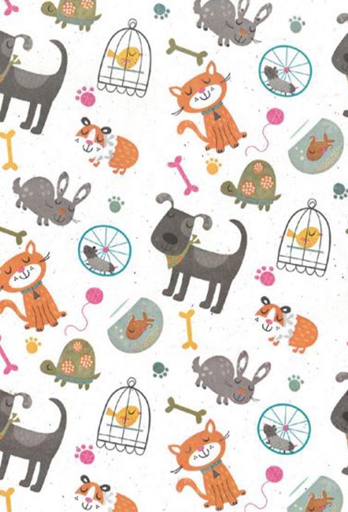 Geschenkpapier Dogs and Cats sugarbeet Suiker Papier 30cm x 200meter