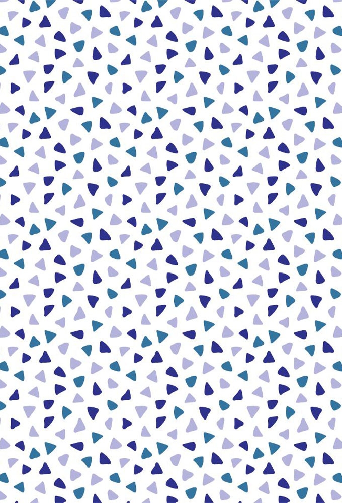 Geschenkpapier Coated Triagles blue 50cm x 200meter