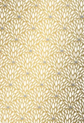 Geschenkpapier Coated Golden flower grey dot 50cm x 200meter Geschenkpapier Coated Golden flower grey dot 50cm x 200meter