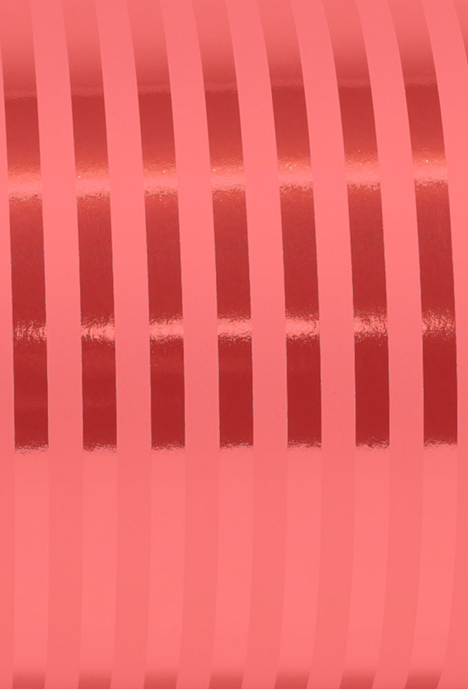 Geschenkpapier Metallised Stripes red 50cm x 100meter op is op