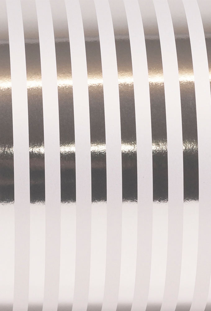 Geschenkpapier Metallised Stripes silver 50cm x 100meter