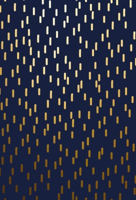 Geschenkpapier Metallised Blue gold little dashes 50cm x 100meter
