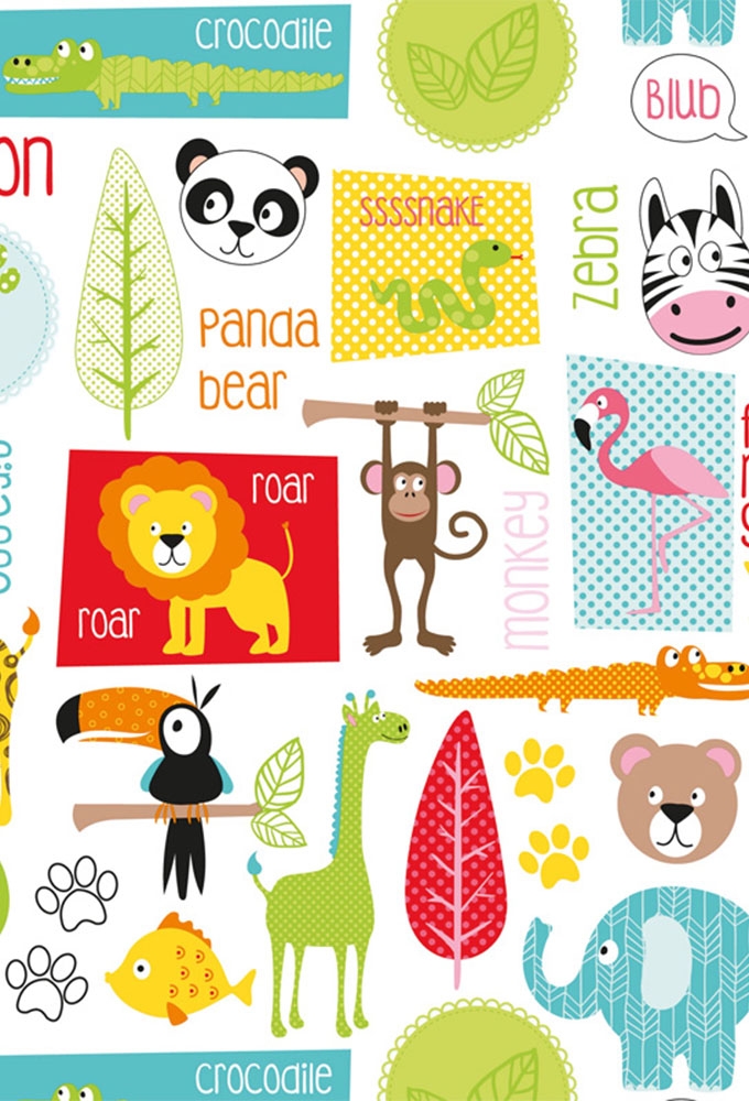 Geschenkpapier Zoo animals Coated 50cm x 200meter