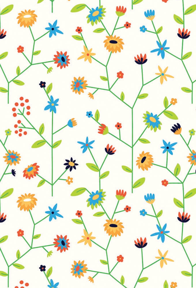 Geschenkpapier Graspapier Eco Flowers 70cm x 200meter