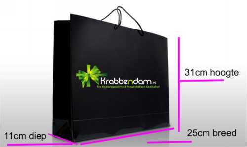 Kraft Tassen Bedrukken Met Logo 120GRAM & Koord 25x9x30cm A4 FORMAAT