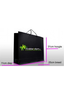 Kraft Tassen Bedrukken Met Logo 120GRAM Koord 25x9x30cm A4 FORMAAT Krabbendam Kadoverpakking