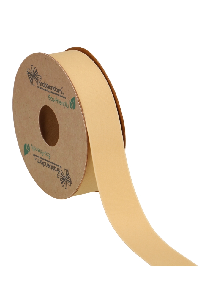 Geschenklint Satijn Dubbel Recycled Pet Goud 25mm x 20 meter