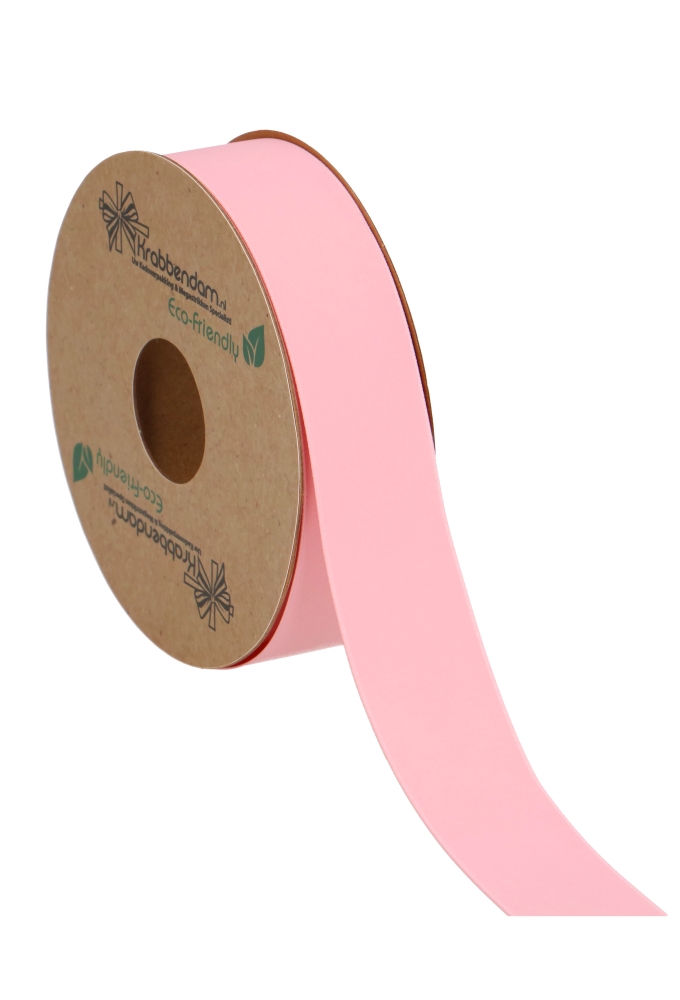 Geschenklint Satijn Dubbel Recycled Pet Roze 25mm x 20 meter