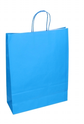 Papieren Draagtas Kassel Met Handvat Middel Blauw A3 32x12x41cm 50st