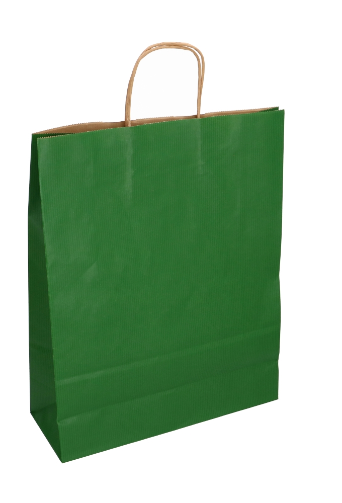 Papieren Draagtas Kassel Met Handvat Kraft Groen A3 32x12x41cm 50stuks