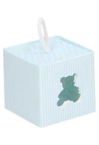 Geschenkdoosje Baby Blauw Beertje Venster 250gram 5x5x5cm 10stuks