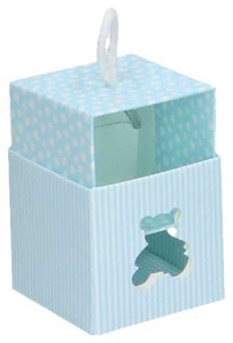 Geschenkdoosje Baby Blauw Beertje Venster 250gram 5x5x5cm 10stuks