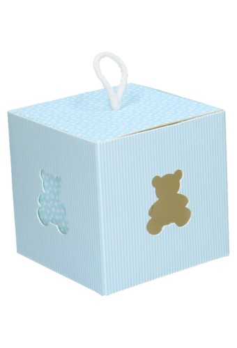 Geschenkdoosje Baby Blauw Beertje Venster 550gram 10x10x10cm 10stuks