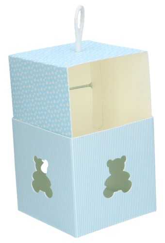 Geschenkdoosje Baby Blauw Beertje Venster 550gram 10x10x10cm 10stuks