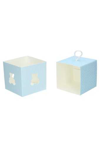 Geschenkdoosje Baby Blauw Beertje Venster 550gram 10x10x10cm 10stuks