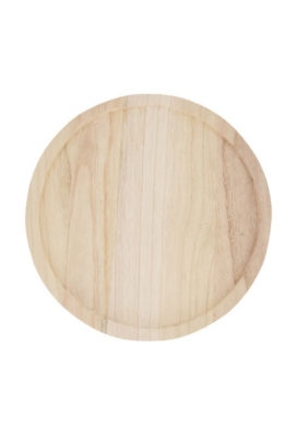 Dienblad rond paulowniahout 28x28x1.5cm 20stuks