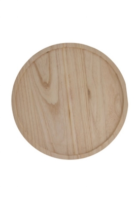 Dienblad rond paulowniahout 38x38x1.5cm 20stuks