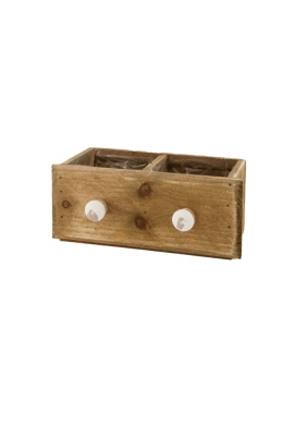 Lade Geschenkbak hout 22x10x9cm Met Plastic Bakje 25stuks