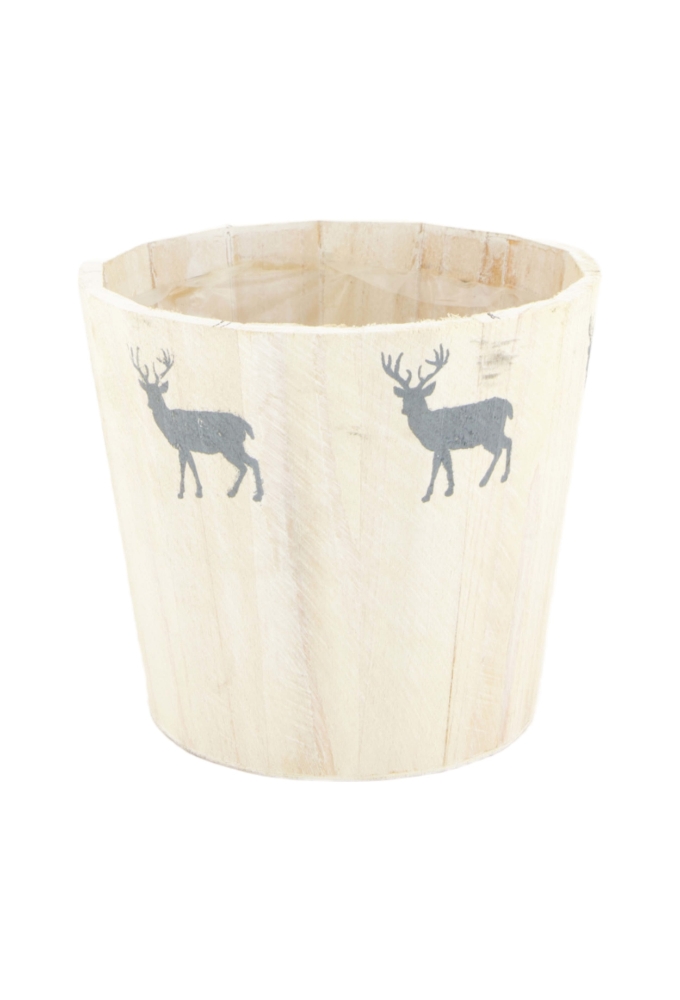 Geschenkbak hert spar hout met plastic 14x14x12cm FSC® 100Procent 36st