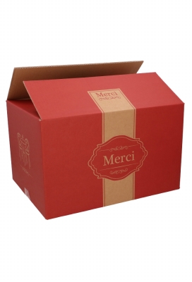 Geschenkdozen Merci Rood 39x29x12.6cm 15stuks