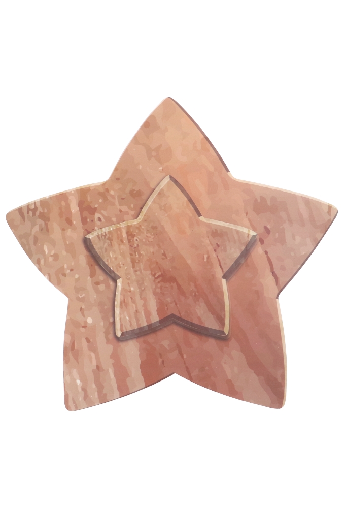 Decoratie Grote Etalage Wood Star 50x50cm 1 stuk