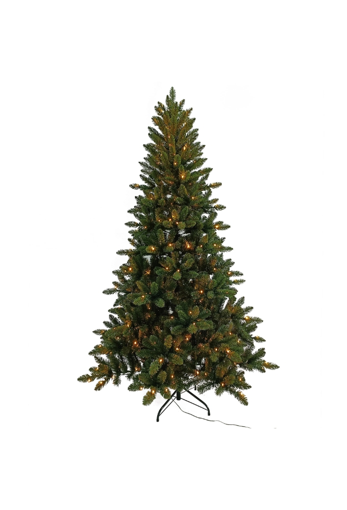 Kerstboom Danby PVC met verlichting 124x124x210cm 1stuks