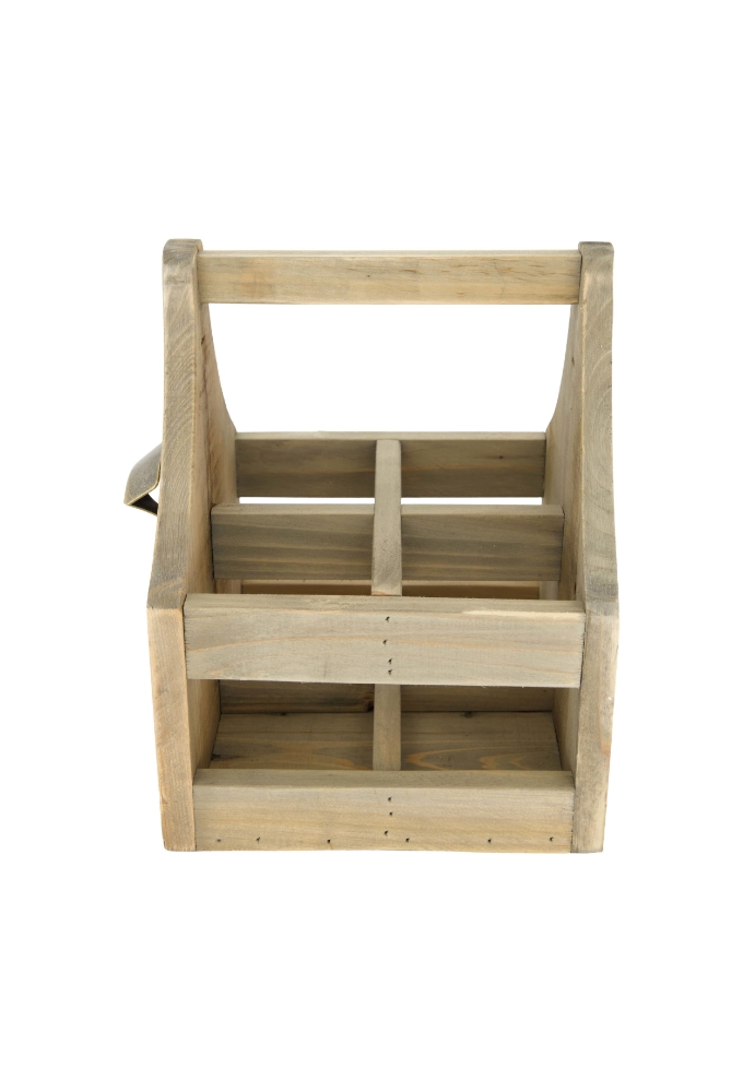 Krat bierfles historisch hout 24.5x24x28cm 4stuks