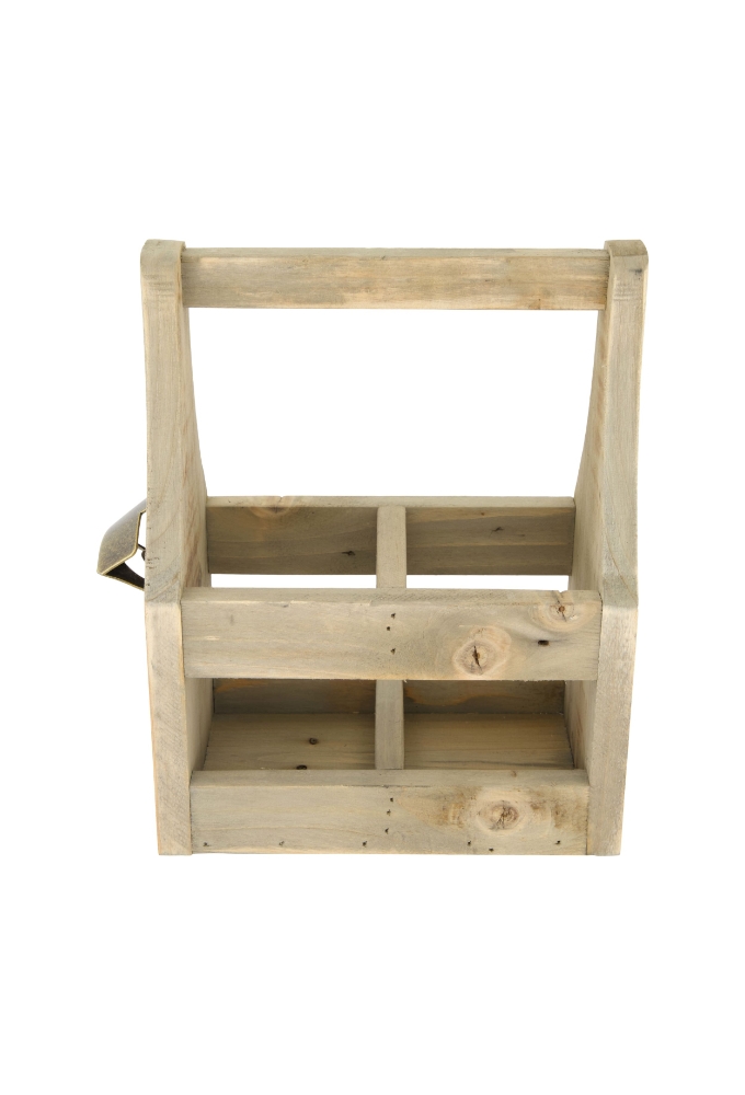 Krat bierfles historisch hout 24.5x12x28cm 6stuks