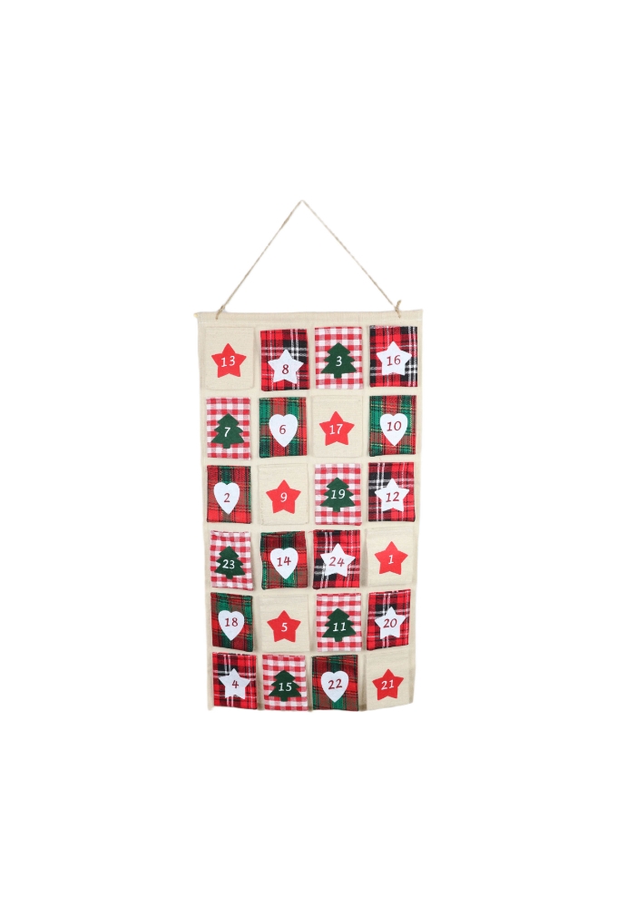 Adventskalender jute 47x1x78cm 10stuks