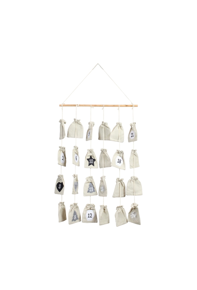 Adventskalender stof 58x2x90cm 6stuks