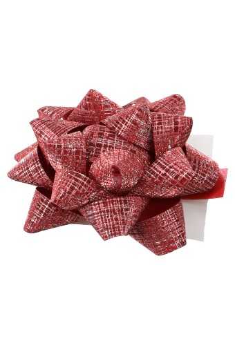 Mini Bows Strik Rond 50mm Glanzend Textuur Rood Met Plakker 50stuks