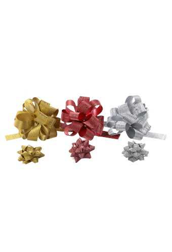 Mini Bows Strik Rond 50mm Glanzend Textuur Zilver Met Plakker 50stuks