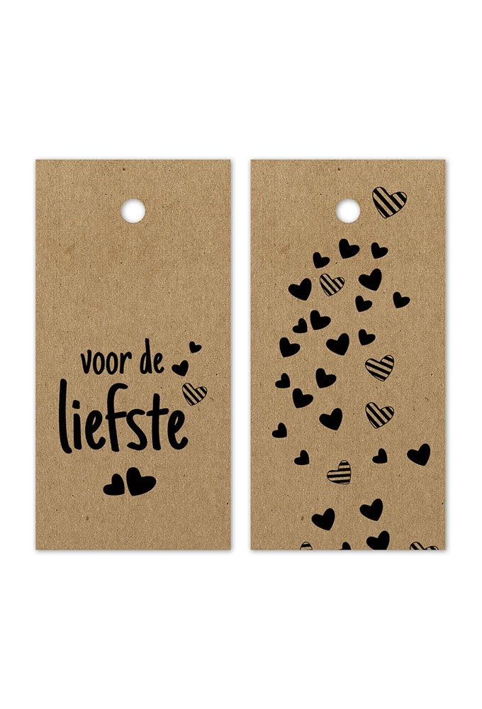 Kadokaartje Voor de Liefste Kraft Zwart 8x4cm 100stuks