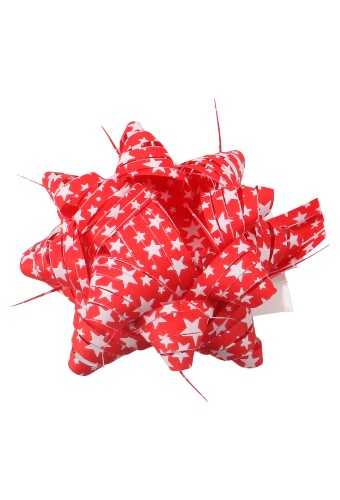 Kerst Mini Bows Strik Rond 70mm Raffia Rood & Sterren & Plakker 100st