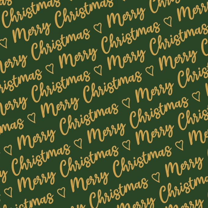 Kerstpapier Merry Christmas Wishes Green Gold 30cm x 200meter