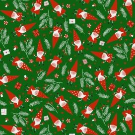 Kerstpapier Santa's Friend Green 30cm x 200meter