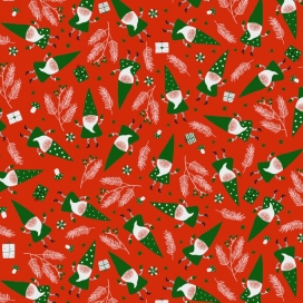 Kerstpapier Santa's Friend Red 50cm x 200meter