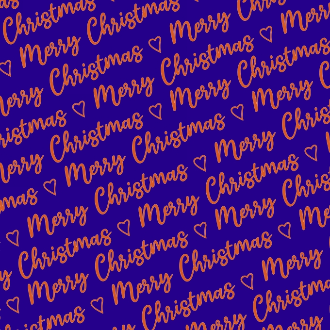 Kerstpapier Merry  Christmas Wishes Blue Copper 40cm x 100meter