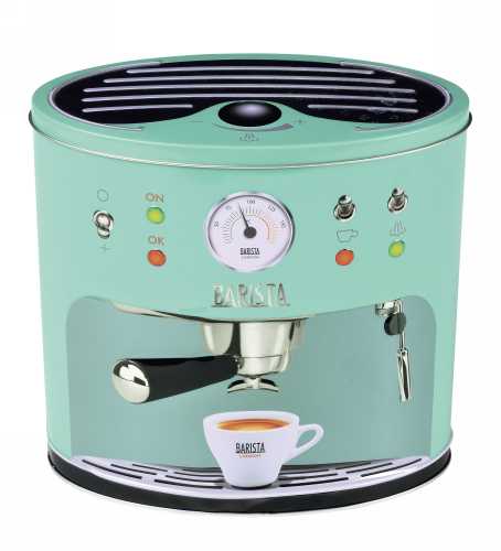 Blikken Coffee Machine Mint Groen 21.5x11.5x21cm 6stuks