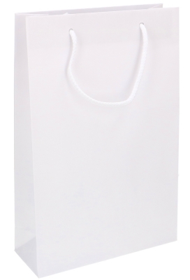 Geschenktas Papier 120GRAM Blanco & Koord 24x9x36cm A4 PLUS 50stuks